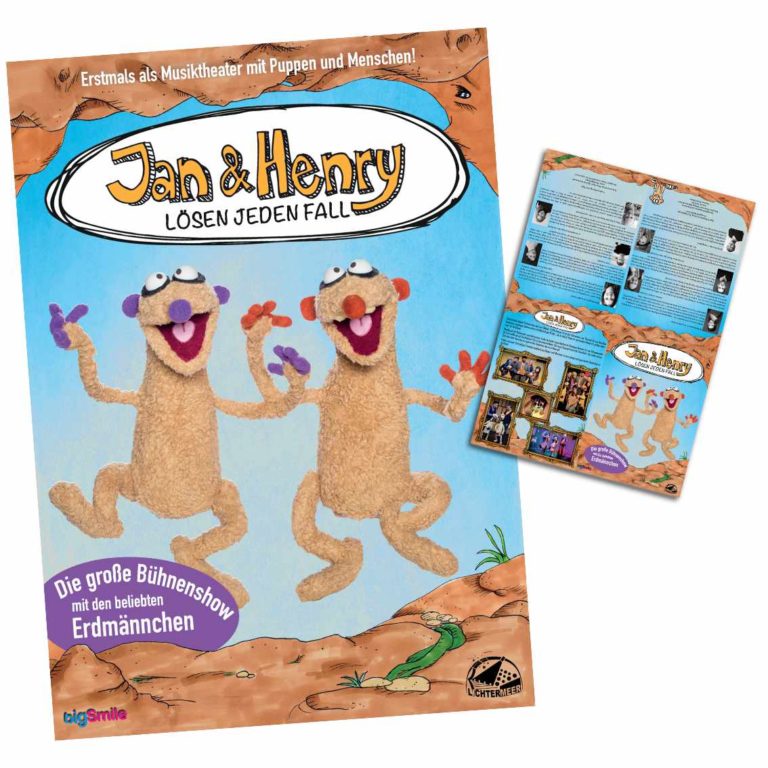 2 Handpuppen Jan & Henry 35cm Theater Lichtermeer